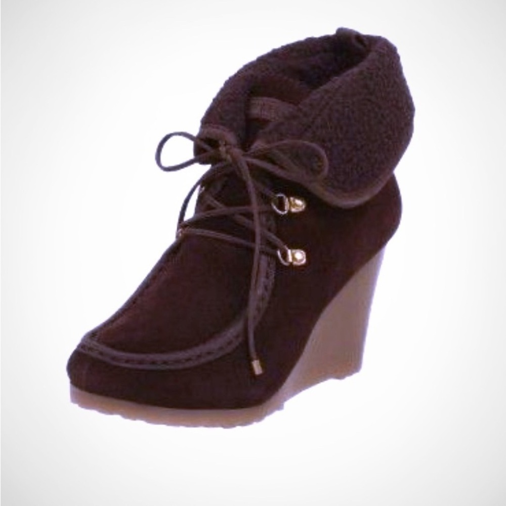 Tommy Hilfiger Brown Suede Wedge Boots